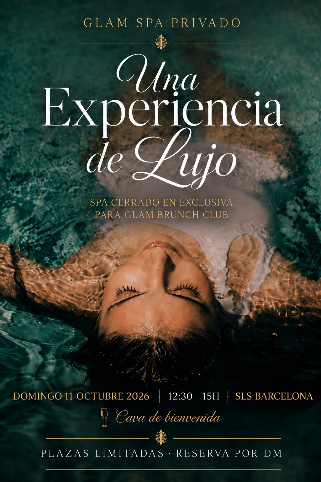 Flyer oficial de GLAM Spa Privado en SLS Barcelona